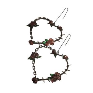 Hot Topic Rose Hoop Earrings